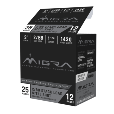 Migra Ammunition Staxd 12 Gauge 3 1 1/4 oz 2/BB Shot M12S2BB (25 Rounds)