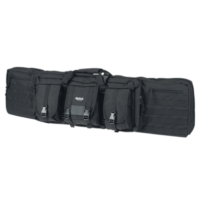 RUKX GEAR Black Water Resistant 600D Polyester Double Rifle Gun Case ATICT42DGB