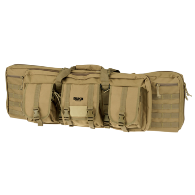 RUKX GEAR Tan 600D Polyester Water Resistant Double Rifle Case ATICT42DBT