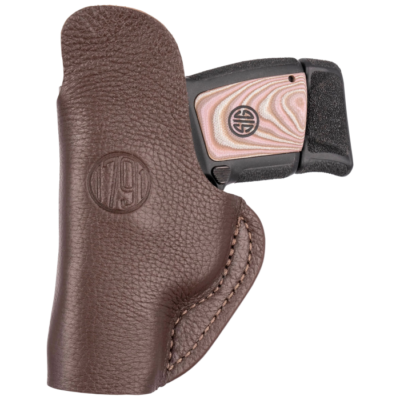 1791 Gunleather Fair Chase Brown Leather Left Hand Belt Clip Holster for Ruger LCP 380 FCD1BRWL
