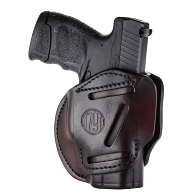 1791 Gunleather 3-way Brown Leather Shield Belt Loop Ambidextrous Holster 3WH3SBRA