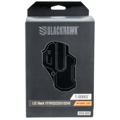 Blackhawk T-series Left Hand Black Polymer Pistol Holster with 1 Compartment For Glock 34 410700BKL