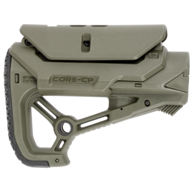 FAB Defense FXGLCORECPG GLCore CP Buttstock for AR15 M4 wAdjustable CheekRest OD Green Fiberglass Reinforced Polymer