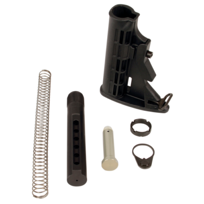 LBE Unlimited MILSTKKT Complete MilSpec Stock Kit 6 Position Black Synthetic for AR15 M4