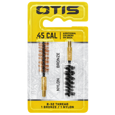 Otis FG345NB Bore Brush Set  44 Mag45845460450454 Cal 832 Thread 2 Long BronzeNylon Bristles 2 Per Pkg