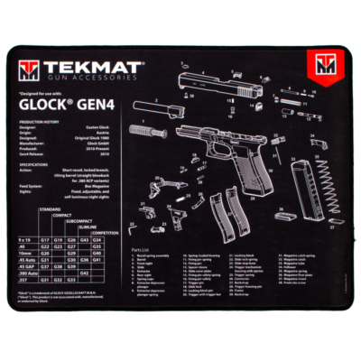TekMat TEKR20For GlockG4 For Glock Gen4 Ultra 20 Cleaning Mat For Glock Gen4 Parts Diagram 15 x 20