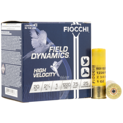 Fiocchi Field Dynamics 20 Gauge 2.75 1 oz 7.5 Shot 20HV75 (25 Rounds)