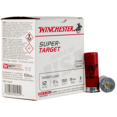 Winchester Super-Target 12 Gauge 2.75 1oz 8 Shot Ammo (25 Rounds)