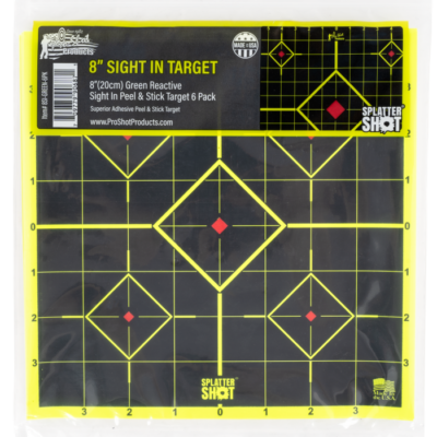 ProShot 8SIGREEN6PK SplatterShot SightIn BlackGreen SelfAdhesive Paper Impact Enhancement Bright Green Diamond 6 Pack