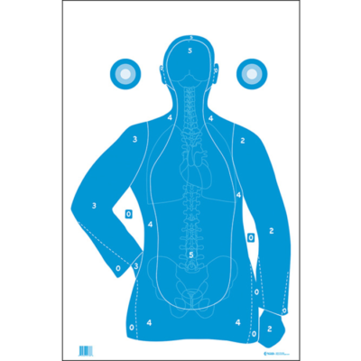 Action Target FB21EANTAV2100 Qualification SilhouetteVitals Paper Hanging 23 x 35 BlueWhite 100 Per Box