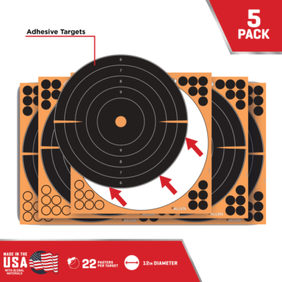 EZAim 1531710 Splash Reactive Bullseye Impact Enhancement Adhesive Bullseye Black Orange 10 Pack