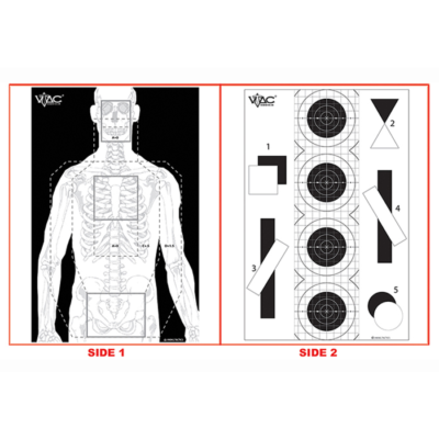 Action Target VTACP100 Sighting Advanced Training MarksmanshipSilhouette Heavy Paper 23 x 35 BlackGrayWhite 100 Per Box
