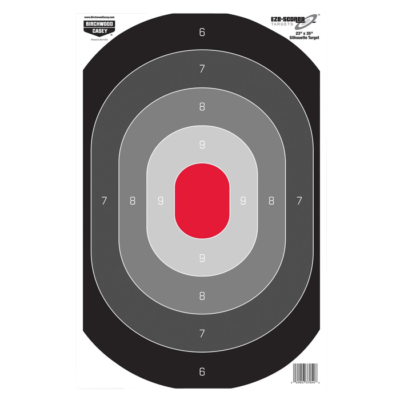 Birchwood Casey 37053 EZEScorer Silhouette Oval Target Hanging Paper All Firearms 23 x 35 BlackGrayRed 5 Targets