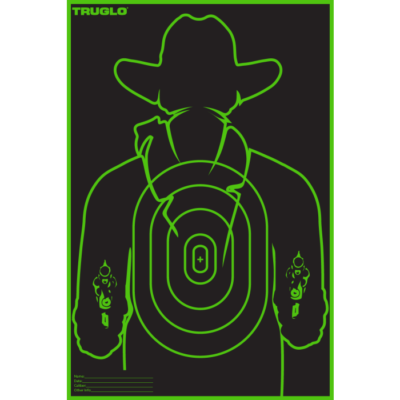 TruGlo TGTG16A6 TruSee Gunslinger Target BlackGreen SelfAdhesive Heavy Paper Universal Fluorescent Green 6 Pack