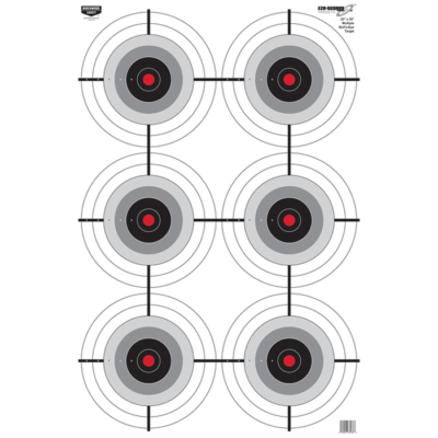 Birchwood Casey 37038 EZEScorer 6Bullseye Paper Target 23 x 35 100 Per Pack