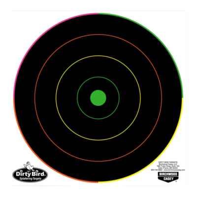 Birchwood Casey 35820 Dirty Bird 8 Bullseye Tagboard Hanging PistolRifle BlackGreen 20 Per Pkg