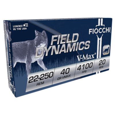 Fiocchi Field Dynamics 22-250 Rem 40 Grain Hornady V Max (20 Rounds)