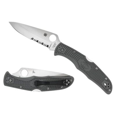 Spyderco Endura 4 Lightweight 3.75" Folding Part Serrated Knife C10PSFG