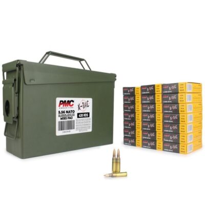 PMC X-TAC 5.56 NATO 55 Gr XM193 FMJ-BT 420 Rounds in Heavy Duty Ammo Can